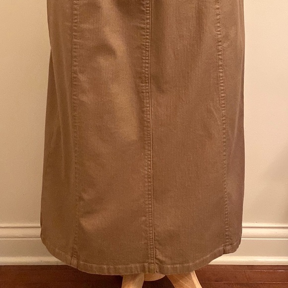 Christopher & Banks Stretch Tan Textured Cotton Blend Casual Midi Skirt Size 4 - Picture 3 of 11